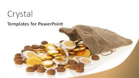  Presentation with dutch sinterklaas - Colorful PPT theme enhanced with bag with dutch ginger nuts and chocolate coins for typical sinterklaas holidays backdrop and a white colored foreground