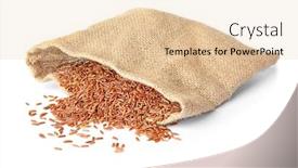  Presentation with cargo - Colorful theme enhanced with bag with red cargo rice on white background backdrop and a lemonade colored foreground