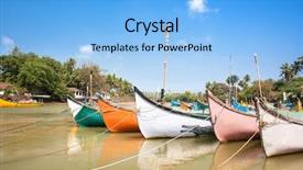  Presentation with goa beach - Amazing theme having baga river at calangute beach backdrop and a light blue colored foreground