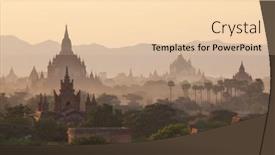  Presentation with myanmar bagan - Slides having bagan-at-sunset-in-myanmar background and a lemonade colored foreground
