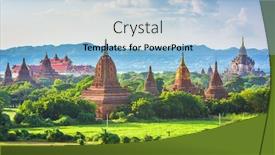  Presentation with myanmar bagan - PPT theme with bagan-myanmar-ancient-temple-ruins background and a light blue colored foreground