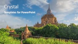  Presentation with myanmar bagan - Theme featuring bagan-myanmar-at-sulamani-temple background and a teal colored foreground