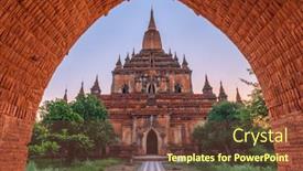 Presentation with myanmar bagan - PPT layouts featuring bagan-myanmar-at-sulamani-temple background and a tawny brown colored foreground