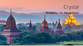  Presentation with myanmar bagan - PPT theme enhanced with bagan-myanmar-temples background and a coral colored foreground