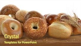  Presentation with bagel - Colorful slides enhanced with bagel - assortment of bread backdrop and a tawny brown colored foreground