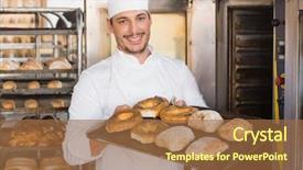  Presentation with bagel - PPT layouts having bagel - happy baker showing tray background and a coral colored foreground