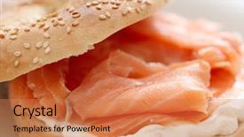 Presentation with bagel - Slides with bagel and lox background and a coral colored foreground