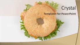  Presentation with bagel - Slide set featuring bagel sandwich with smoked salmon background and a coral colored foreground
