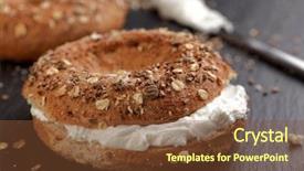  Presentation with bagel - Amazing theme having bagel sandwich with soft cheese backdrop and a tawny brown colored foreground