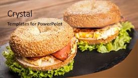  Presentation with bagel - Amazing slides having bagel with bacon and egg backdrop and a coral colored foreground