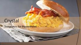  Presentation with breakfast sandwich - Cool new presentation theme with bagel with egg bacon backdrop and a yellow colored foreground