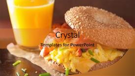  Presentation with breakfast sandwich - Cool new presentation theme with bagel with egg bacon backdrop and a gold colored foreground