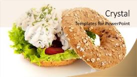  Presentation with bagel - Amazing PPT layouts having bagel with fresh cream cheese backdrop and a coral colored foreground