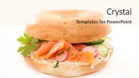  Presentation with bagel - Slide set featuring bagel with salmon cream cheese background and a lemonade colored foreground
