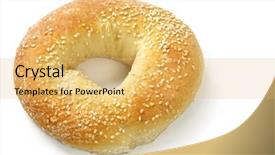  Presentation with bagel - Cool new presentation theme with bagel-with-sesame-seeds-isolated backdrop and a yellow colored foreground