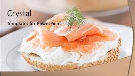  Presentation with bagel - Slide deck featuring bagels and lox and sprig background and a lemonade colored foreground