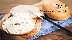  Presentation with bagel - Slides consisting of bagels with cream cheese background and a coral colored foreground