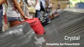  Presentation with conveyor belt - PPT theme consisting of baggage claim at airport background and a gray colored foreground