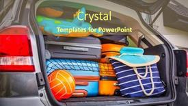  Presentation with ready - Presentation theme with baggages-in-the-car-trunk background and a violet colored foreground