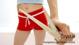  Presentation with strong black woman - Colorful PPT layouts enhanced with baggy - strong woman measuring waist backdrop and a coral colored foreground