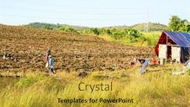  Presentation with agriculture industry - Presentation design having bago-myanmar-november-18-2015 background and a gold colored foreground