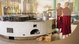  Presentation with buddhism - Presentation design with bago-myanmar-november-26-2015 background and a coral colored foreground
