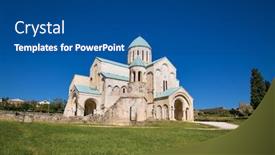 Presentation with europe - Presentation featuring bagrati cathedral cathedral of the dormition in kutaisi georgia europe background and a ocean colored foreground