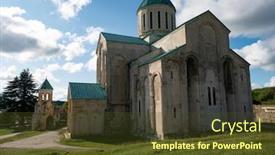  Presentation with medieval - Audience pleasing slide deck consisting of bagrati cathedral famous landmark of the medieval georgian architecture kutaisi georgia unesco world heritage site backdrop and a tawny brown colored foreground