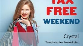  Presentation with paper bag vs plastic bags - Beautiful PPT theme featuring bags and text tax free backdrop and a light blue colored foreground