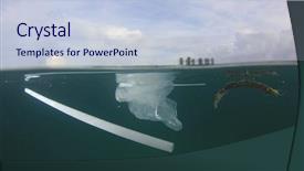  Presentation with plastic bags - Presentation design consisting of plastic ocean pollution plastic bags background and a lemonade colored foreground