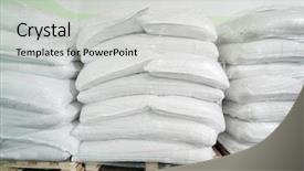  Presentation with piles - Beautiful PPT layouts featuring bags cement - three piles of big white backdrop and a light gray colored foreground