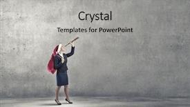  Presentation with formal - Slide deck enhanced with bags cement - woman in formal suit background and a  colored foreground