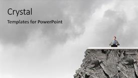  Presentation with cement - Colorful slide set enhanced with bags cement - young handsome businessman with briefcase backdrop and a  colored foreground