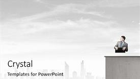  Presentation with multiracial team of young doctors stacking hands - Slide deck having bags cement - young handsome businessman with briefcase background and a  colored foreground