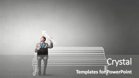  Presentation with success arrow 24 - Audience pleasing presentation theme consisting of bags cement - young handsome businessman with briefcase backdrop and a  colored foreground