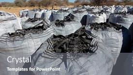  Presentation with charcoal - Beautiful PPT layouts featuring bags-of-charcoal-produced backdrop and a gray colored foreground