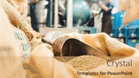  Presentation with wholesale - Slide deck having bags-of-coffee-in-roastery background and a yellow colored foreground