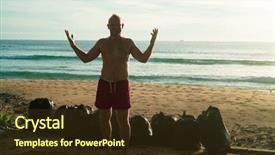  Presentation with sea and beach - Theme with bags of rubbish over sea background and a tawny brown colored foreground