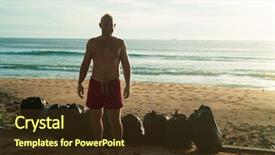  Presentation with sunset beach - Cool new slides with bags of rubbish over sea backdrop and a tawny brown colored foreground