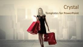  Presentation with red carpet retro style - Colorful presentation theme enhanced with bags on platform and city backdrop and a lemonade colored foreground