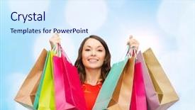  Presentation with christmas sale christmas products - Beautiful theme featuring bags over blue lights background backdrop and a sky blue colored foreground