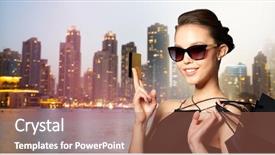  Presentation with black luxury fashion - Audience pleasing PPT layouts consisting of bags over dubai city night backdrop and a  colored foreground