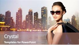  Presentation with black luxury fashion - Presentation design consisting of bags over dubai city night background and a  colored foreground