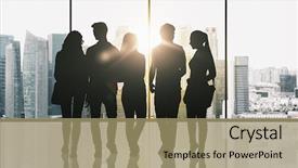  Presentation with business travel - Presentation theme featuring bags over singapore city background and a  colored foreground