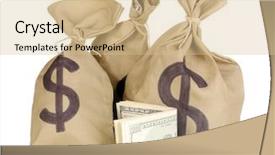  Presentation with bag - Slide deck featuring bags with money isolated background and a lemonade colored foreground