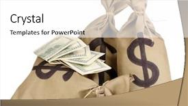  Presentation with money bag sysmbol - Presentation theme with bags with money isolated background and a white colored foreground