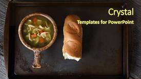  Presentation with sheet metal - Audience pleasing slides consisting of baguette on a metal backdrop and a wine colored foreground