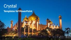  Presentation with sarawak - Theme featuring bahagian at night sarawak malaysia background and a ocean colored foreground