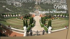  Presentation with gardens - Amazing presentation theme having bahai gardens haifa israel backdrop and a gray colored foreground