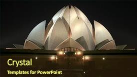  Presentation with lotus - Presentation enhanced with bahai lotus temple at night background and a tawny brown colored foreground